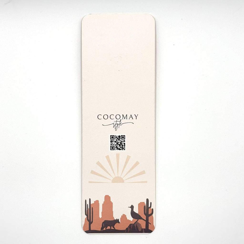 Bookmark with desert cactus landscape on a cream background