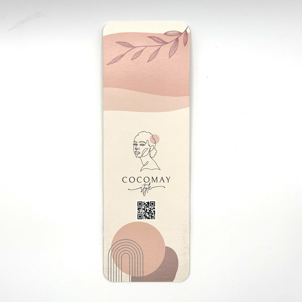 Bookmark with greenery and abstract illustrations