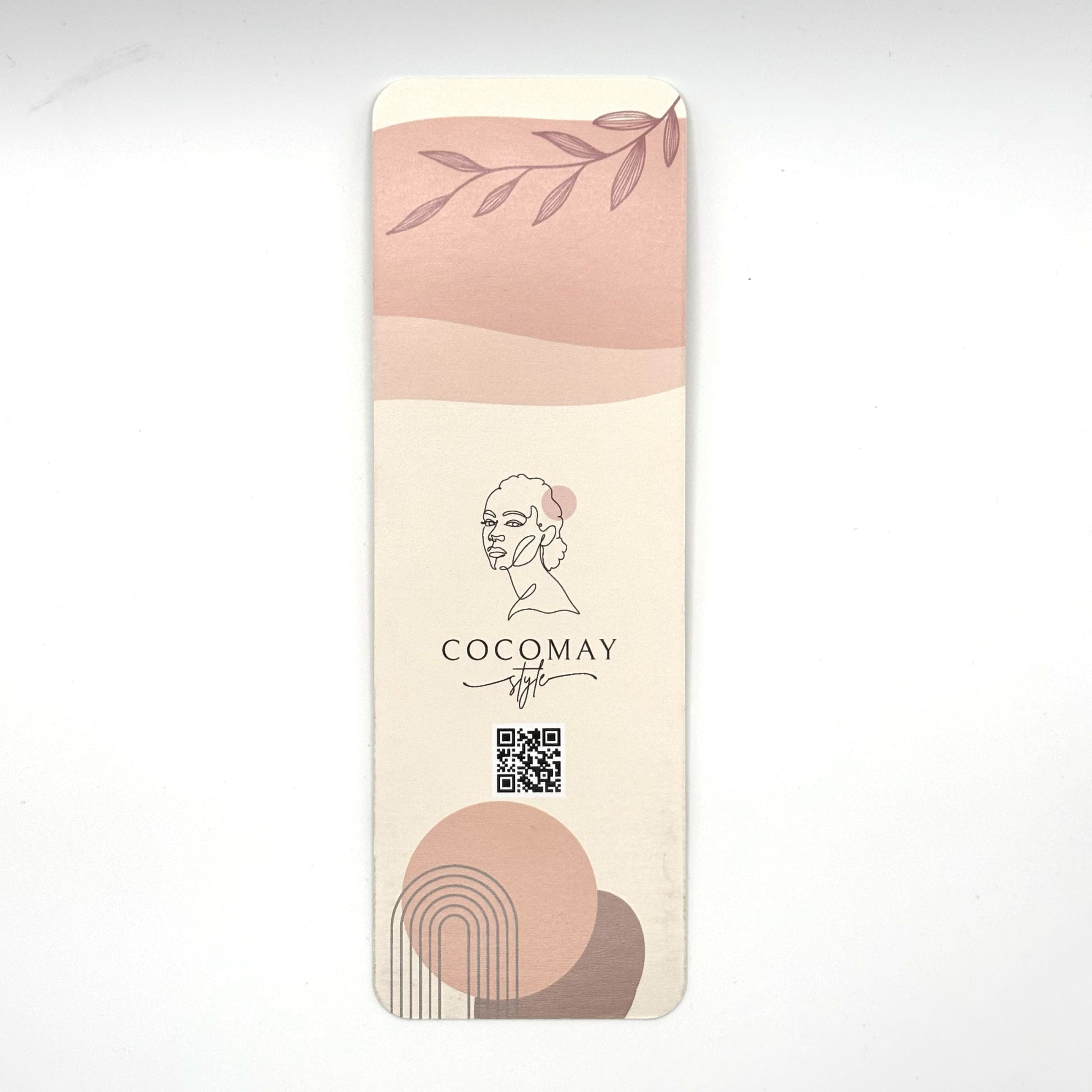 Bookmark with greenery and abstract illustrations
