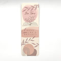Bookmark with greenery and abstract illustrations and motivational quote "read relax & reflect"