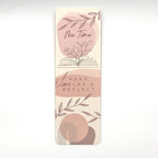 Bookmark with greenery and abstract illustrations and motivational quote "read relax & reflect"