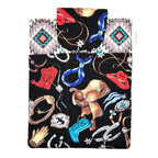 E-Reader sleeve with cowboy-themed design including hats, boots, and ropes