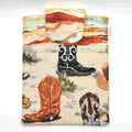 E-Reader sleeve with cowboy boot and hat design