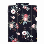 E-Reader sleeve with pink florals on a black background