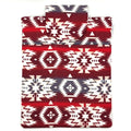 E-Reader sleeve with red and white patterned fabric with geometric design