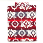 E-Reader sleeve with red and white patterned fabric with geometric design